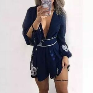 Floral Navy Sleepwear Romper